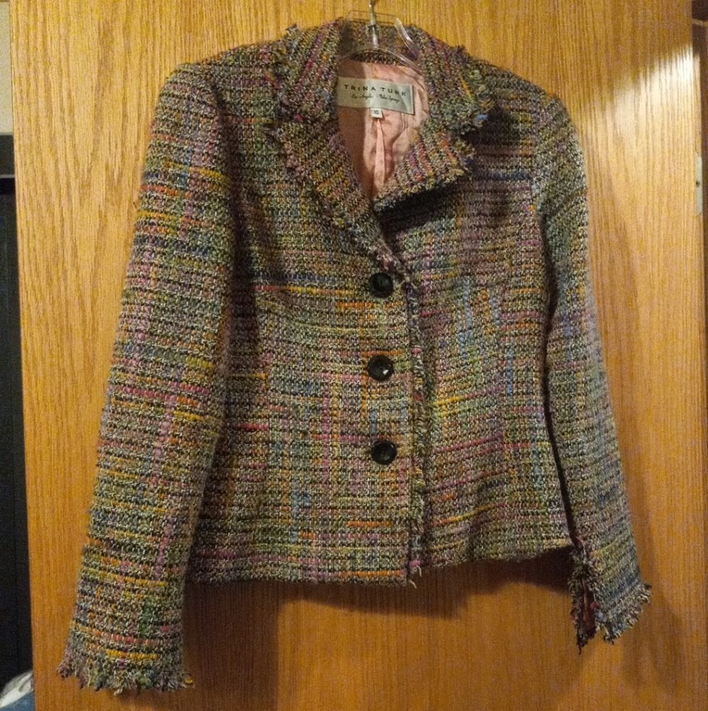 Trina Turk Multicolor Tweed Blazer Jacket